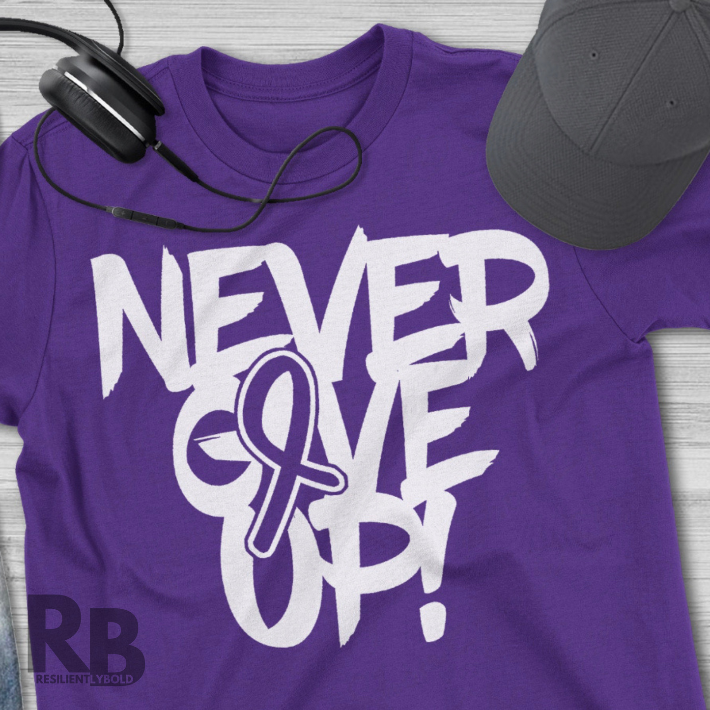 Never Give Up Awareness Ribbon Top