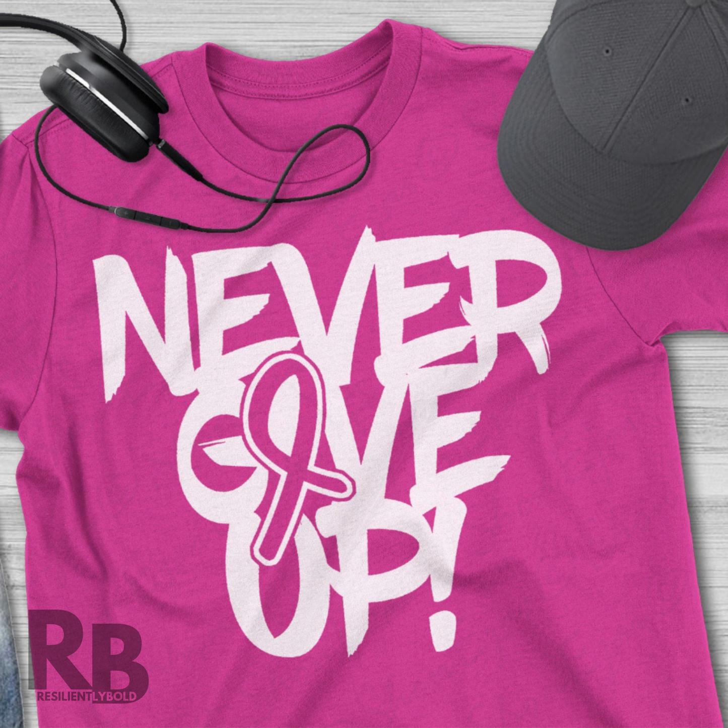 Never Give Up Awareness Ribbon Top