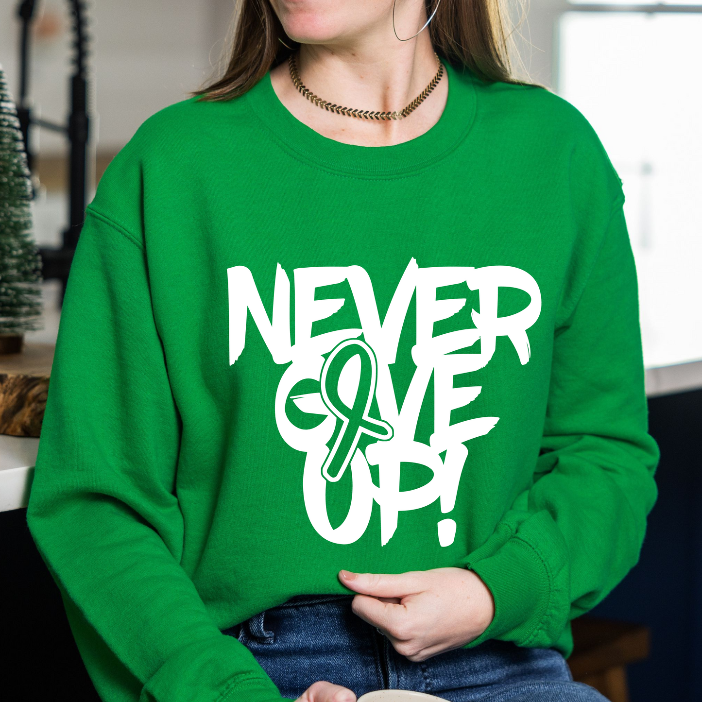 Never Give Up Awareness Ribbon Top