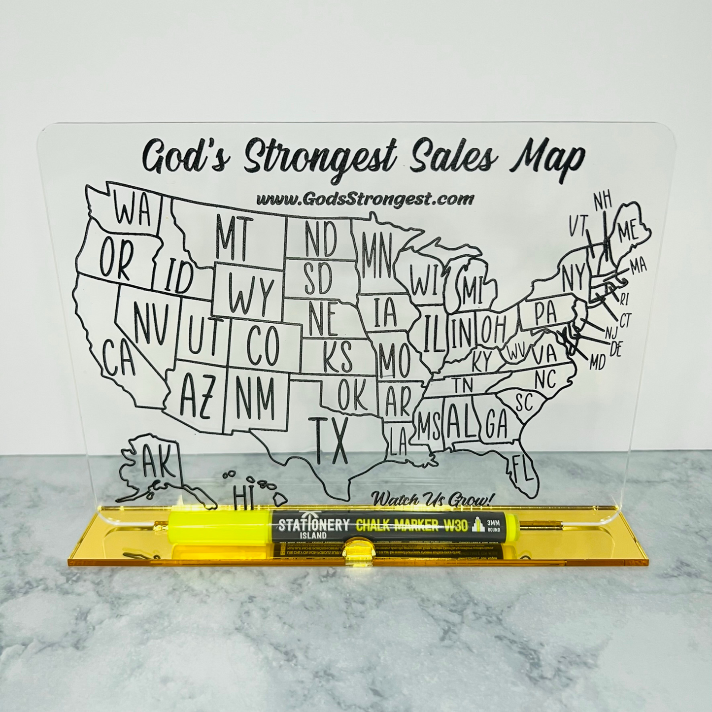 Reusable USA Acrylic Sales Map