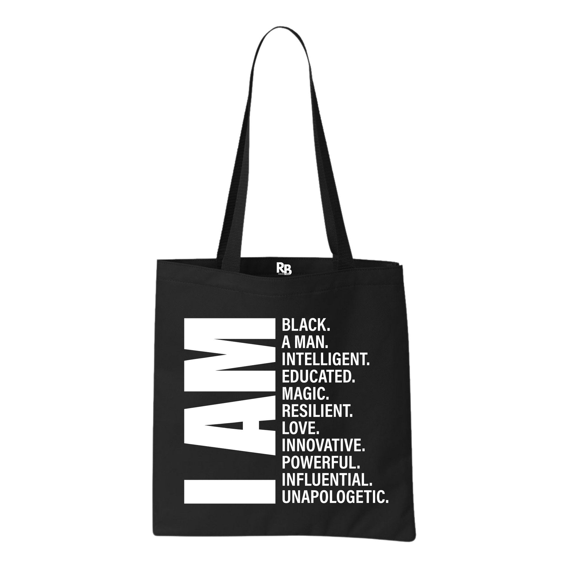 Resiliently Bold I Am Black. I am Man  Affirmation Black Madison Basic Tote