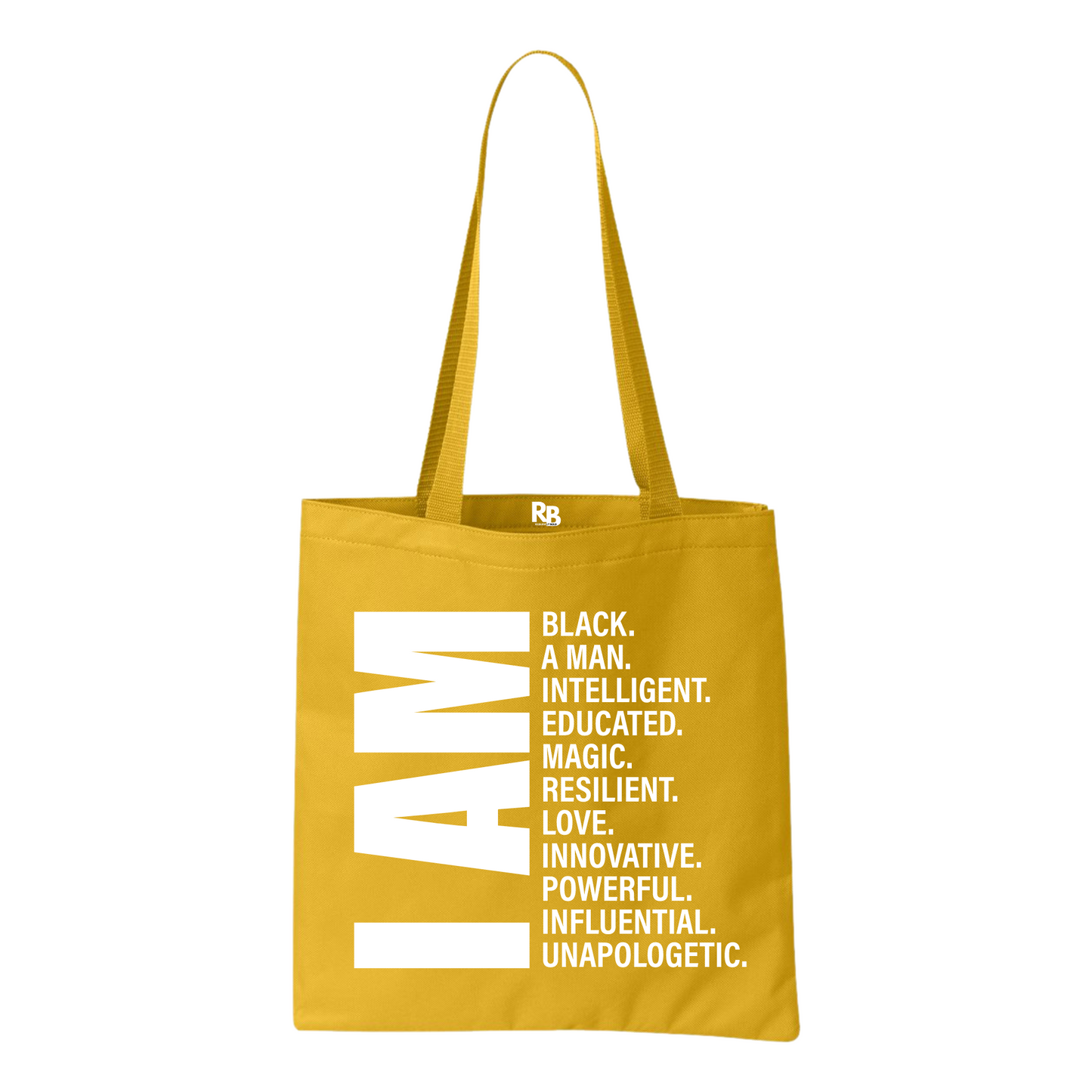 Resiliently Bold I Am Black. I am Man  Affirmation Golden Yellow Madison Basic Tote Bag