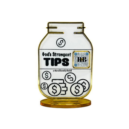 Tip Jar QR Code Sign with Stand