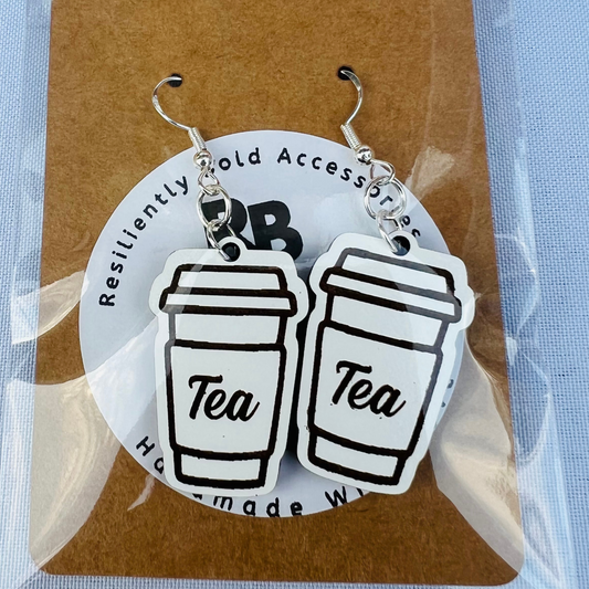 Resiliently Bold Wooden Dangling Tea Earrings