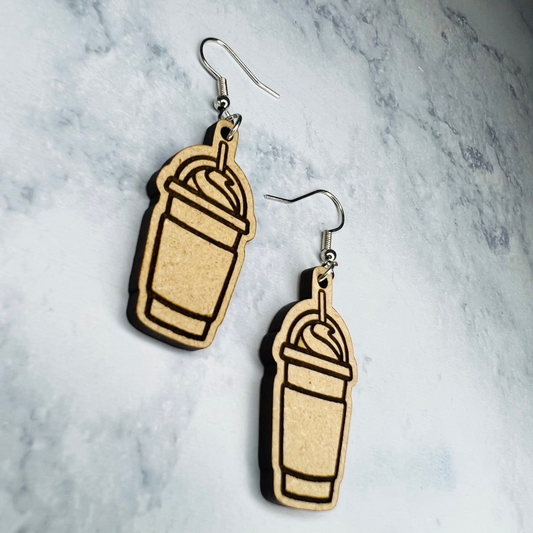 Wooden Latte Earrings