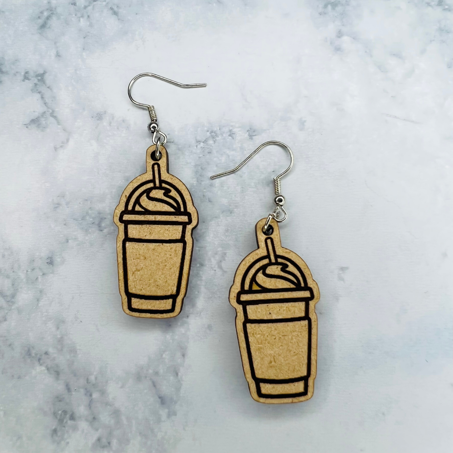 Wooden Latte Earrings